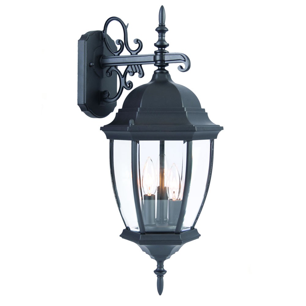 22.5 x 9.25 x 10.25 in. Wexford 3-Light Matte Black Wall Light