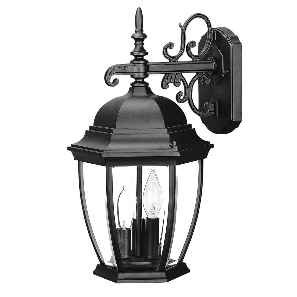 17.5 x 9.25 x 10.25 in. Wexford 3-Light Matte Black Wall Light