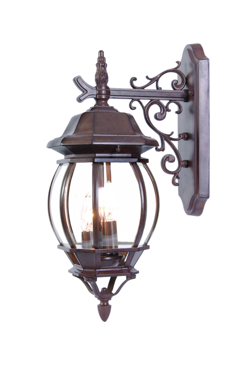 22 x 7.5 x 12 in. Chateau 3-Light Burled Walnut Wall Light