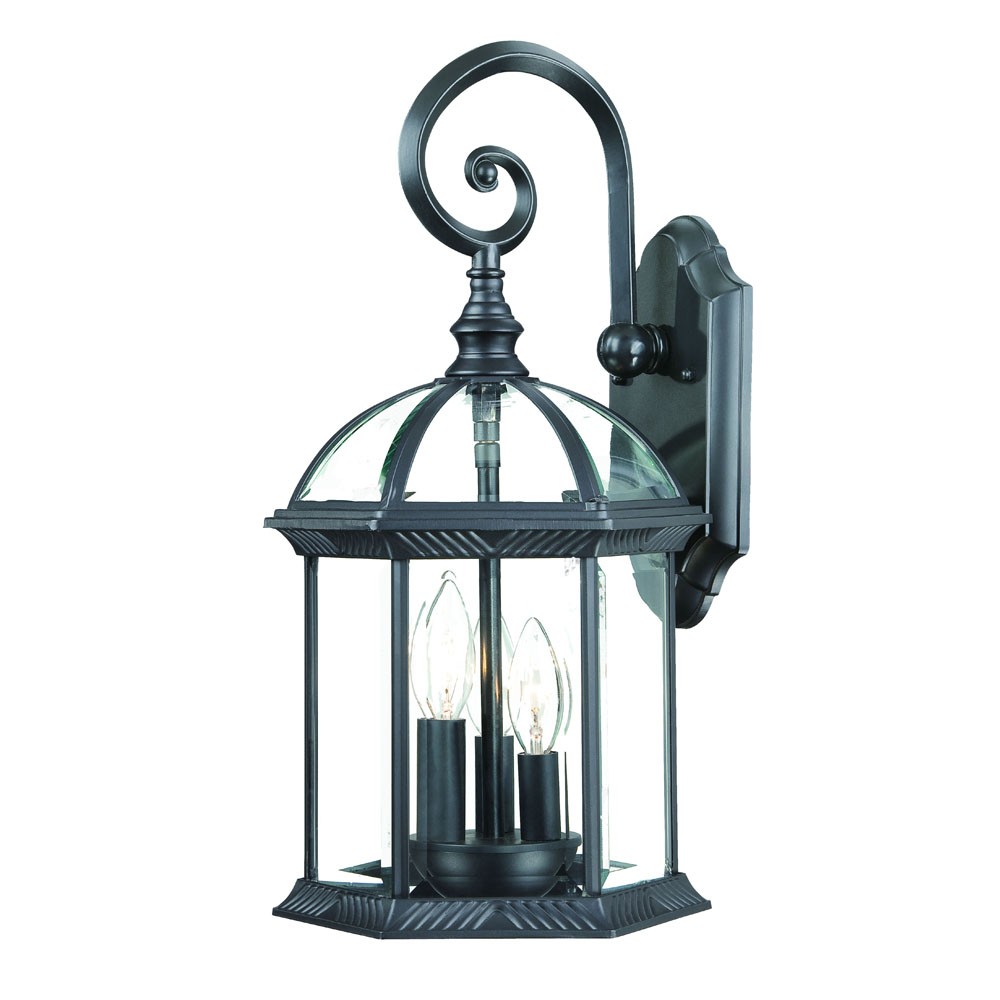 19 x 9.5 x 9.75 in. Dover 3-Light Matte Black Wall Light