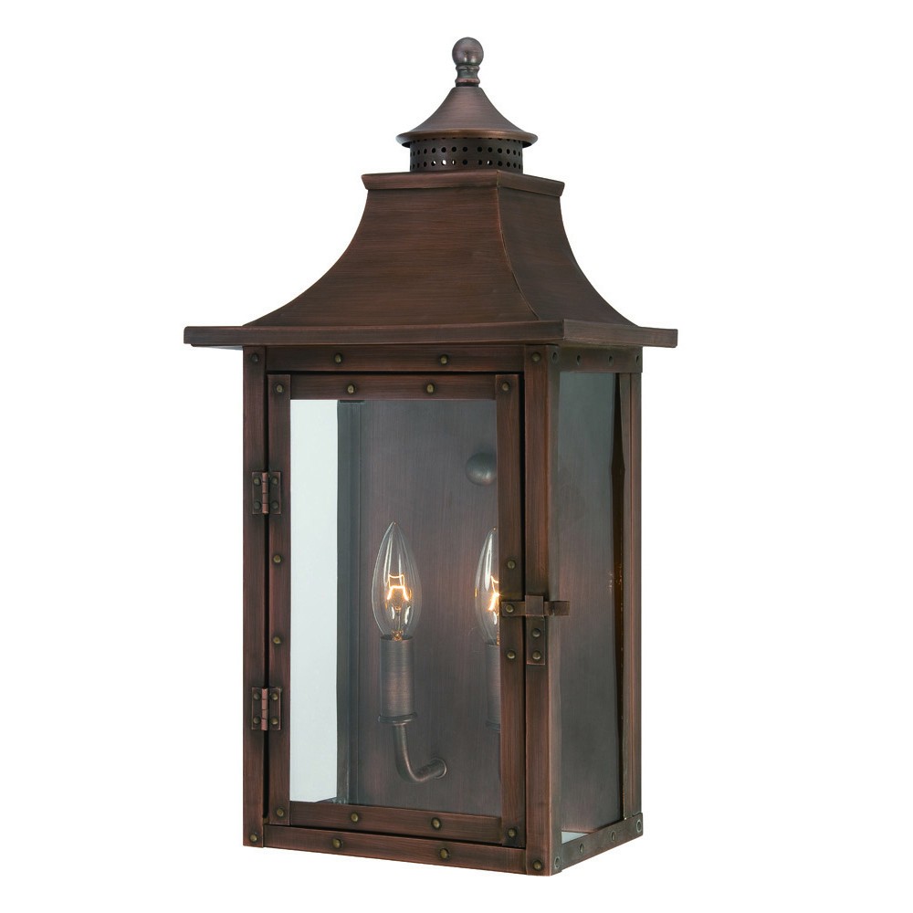 Picture of HomeRoots 398418 St.Charles 2-Light Patina Wall Light, Copper
