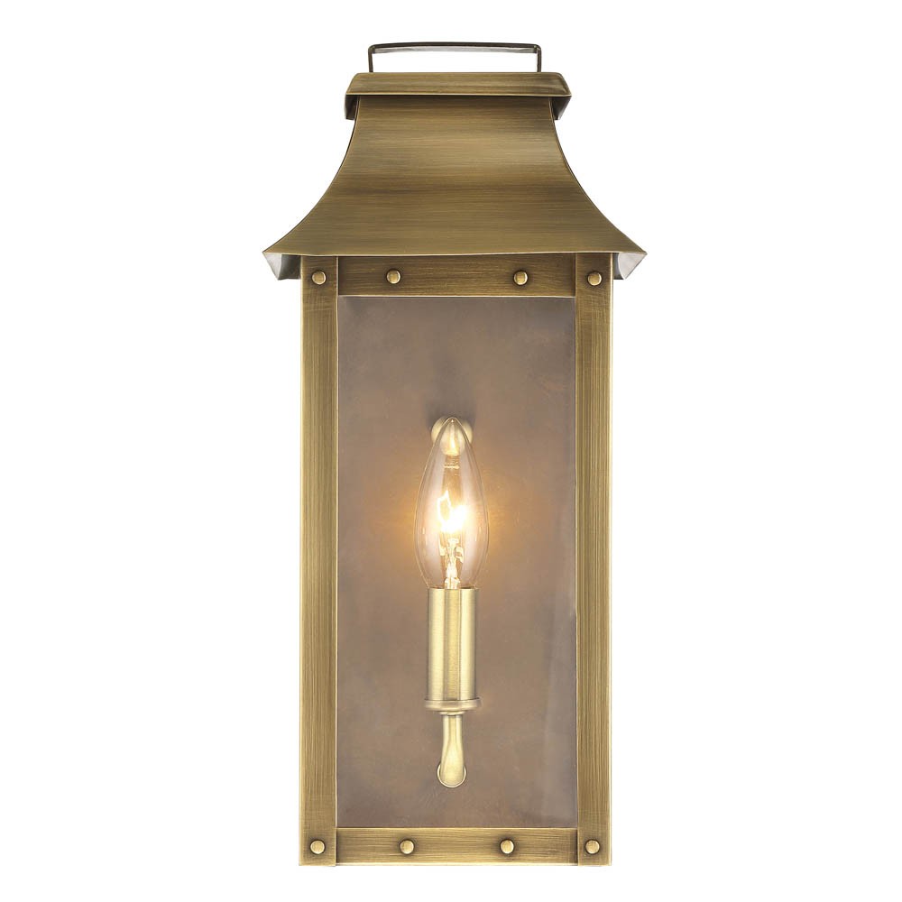 Picture of HomeRoots 398419 13.25 x 6 x 6 in. Manchester 1-Light Aged Brass Pocket Wall Light