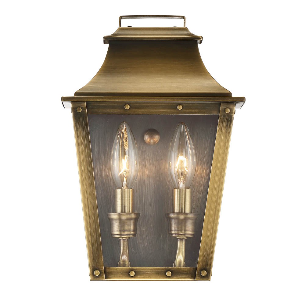 Picture of HomeRoots 398423 11.5 x 7.5 x 5.25 in. Coventry 2-Light Aged Brass Pocket Wall Light