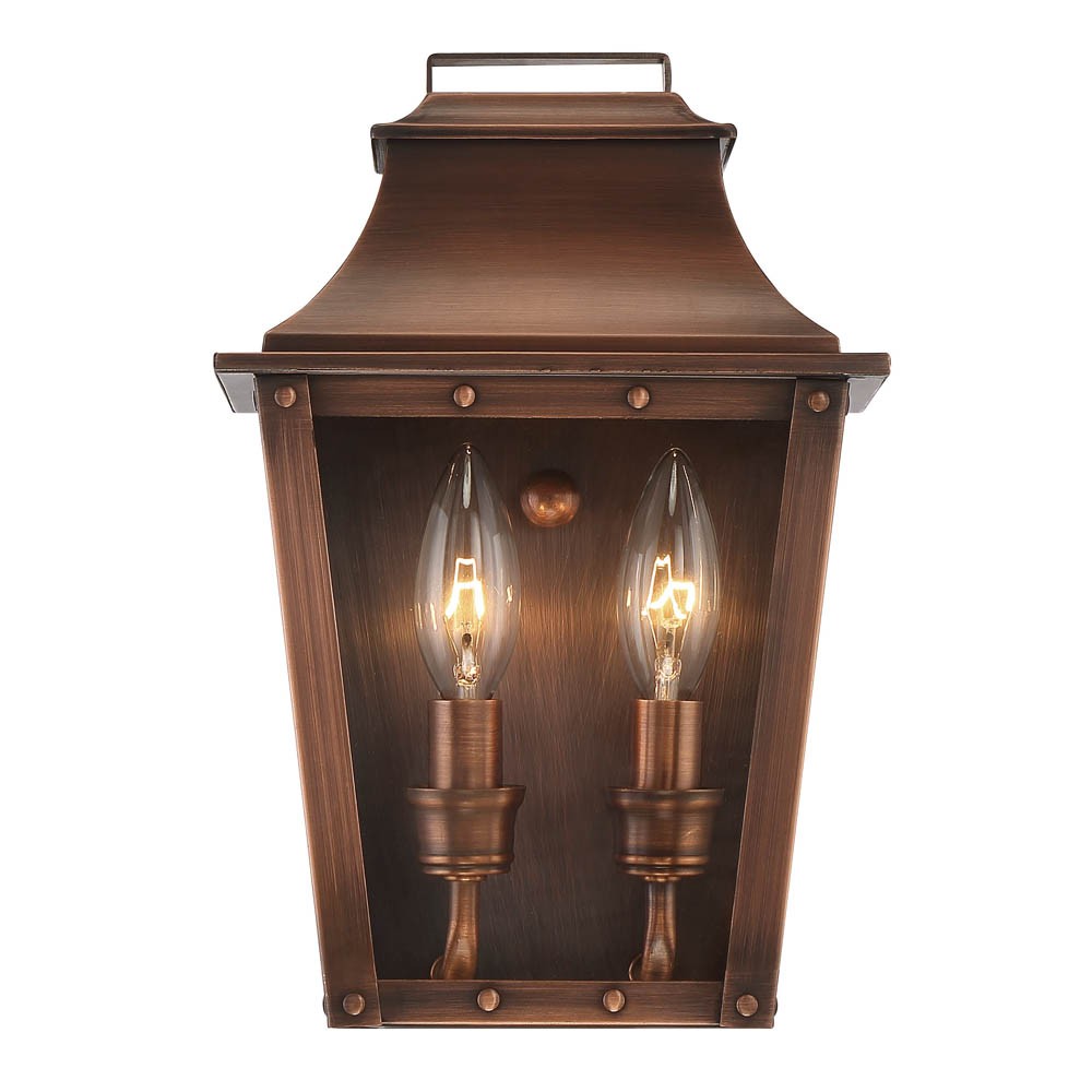 Picture of HomeRoots 398424 11.5 x 7.5 x 5.25 in. Coventry 2-Light Copper Patina Pocket Wall Light