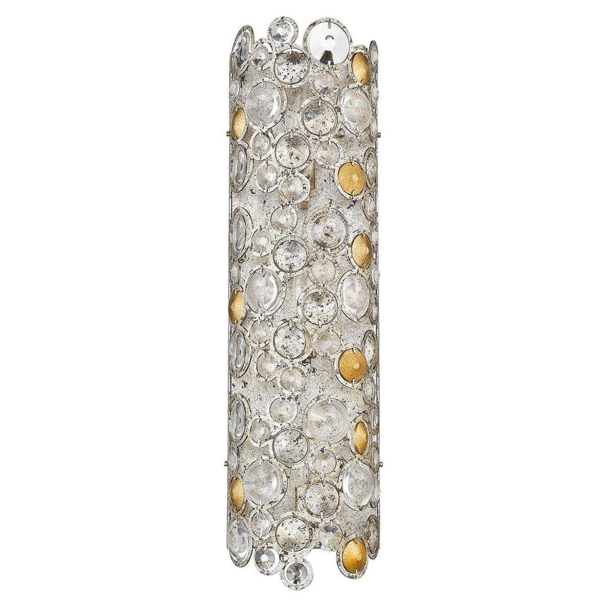 27 x 7.5 x 4 in. Vitozzi 3-Light Antique Silver Leaf Sconce