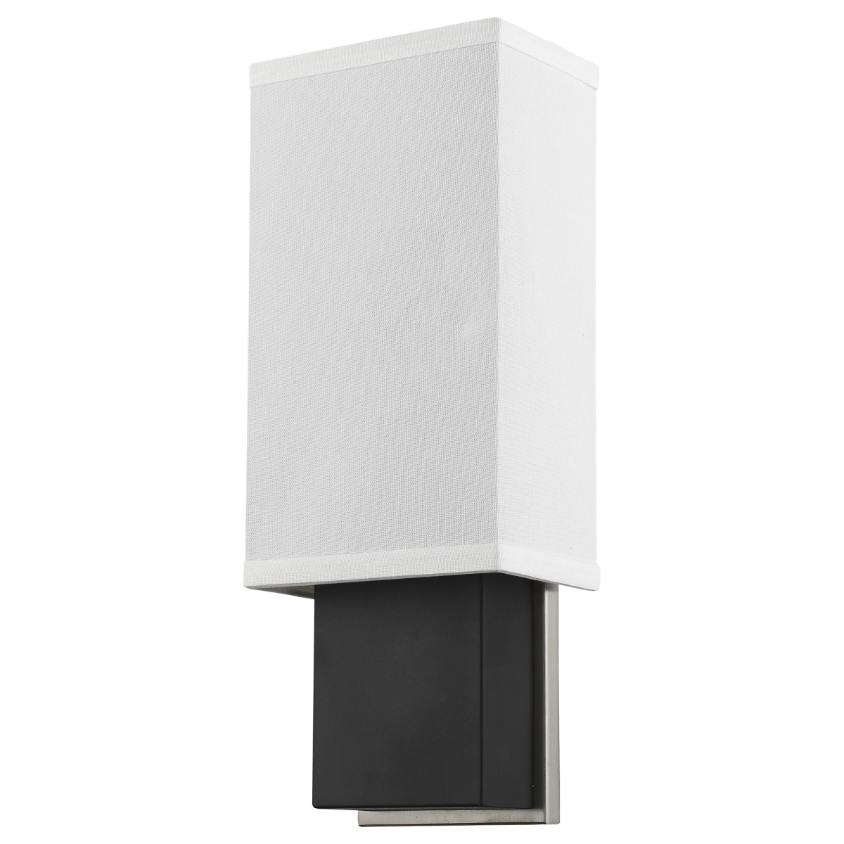 15.5 x 6 x 4 in. Finestra 1-Light Espresso & Polished Chrome ADA Wall Sconce with Homespun Linen Shade