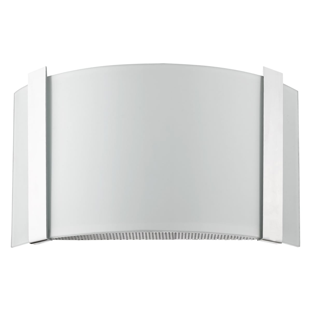 398451 7.5 x 12 x 3.5 in. Apollo 1-Light Polished Chrome ADA Wall Sconce with Curved Frosted Glass Shade