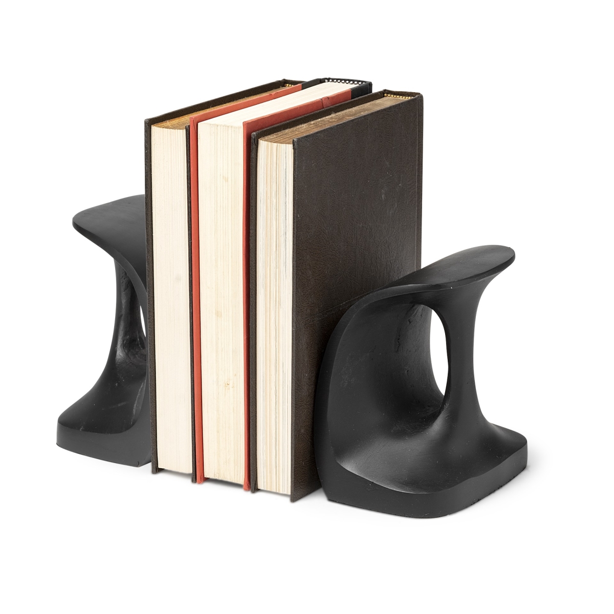 Picture of HomeRoots 392130 Cobblers Tool Matte Black Metal Bookends