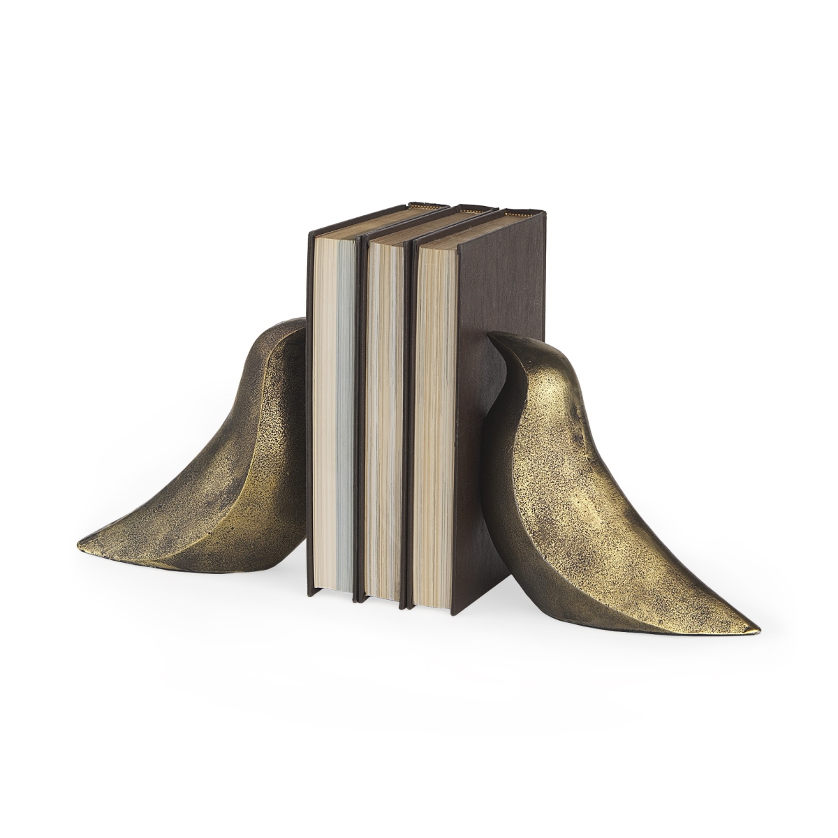 Picture of HomeRoots 392135 Rustic Antiqued Dove Bookends&#44; Gold