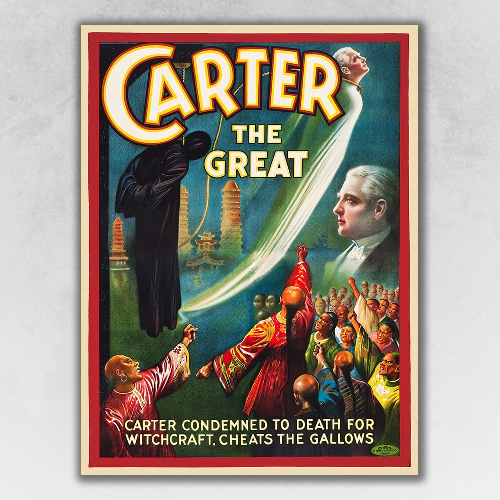 11 x 14 in. Multi Color Vintage 1926 Carter Witchcraft Magic Poster Wall Art