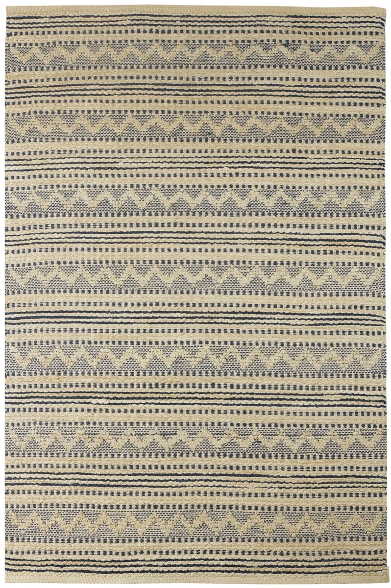 395611 8 x 10 ft. Blue & Beige Chevron Striped Area Rug