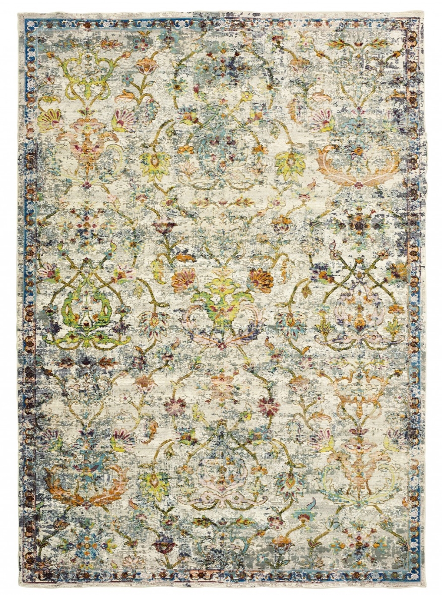 395701 8 x 10 ft. Beige Abstract Garden Area Rug