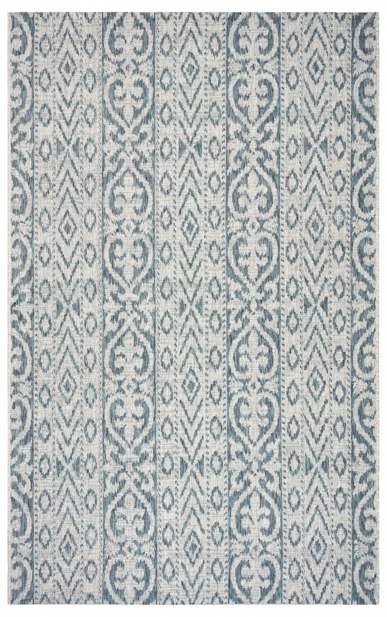 5 x 8 ft. Geometric Indoor Outdoor Rectangle Area Rug - Blue