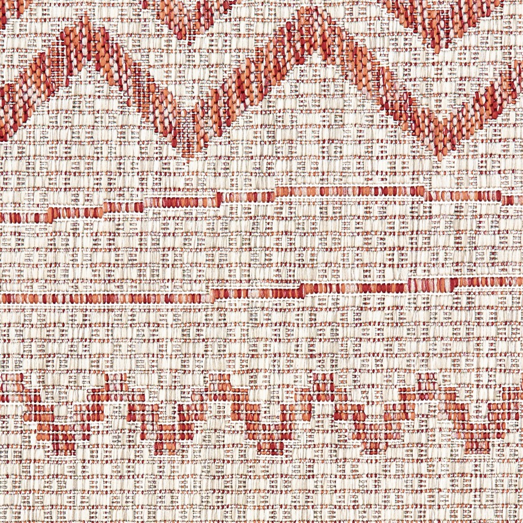 8 x 10 ft. Beige & Red Zigzag Indoor & Outdoor Area Rug