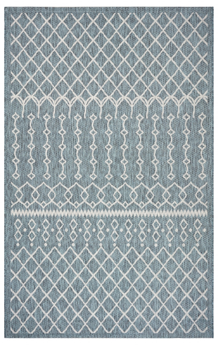 396235 5 x 8 ft. Blue Array Indoor & Outdoor Area Rug