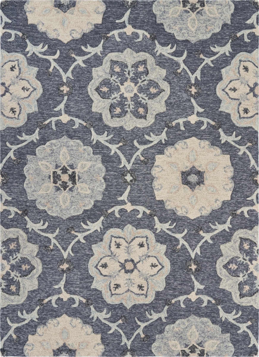 7 x 9 ft. Gray Floral Trellis Area Rug - Gray - 7' x 9'
