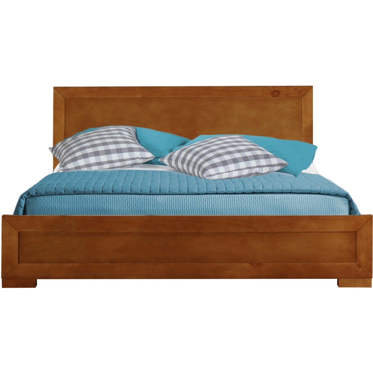 397086 Wood Platform Bed, Oak - King Size