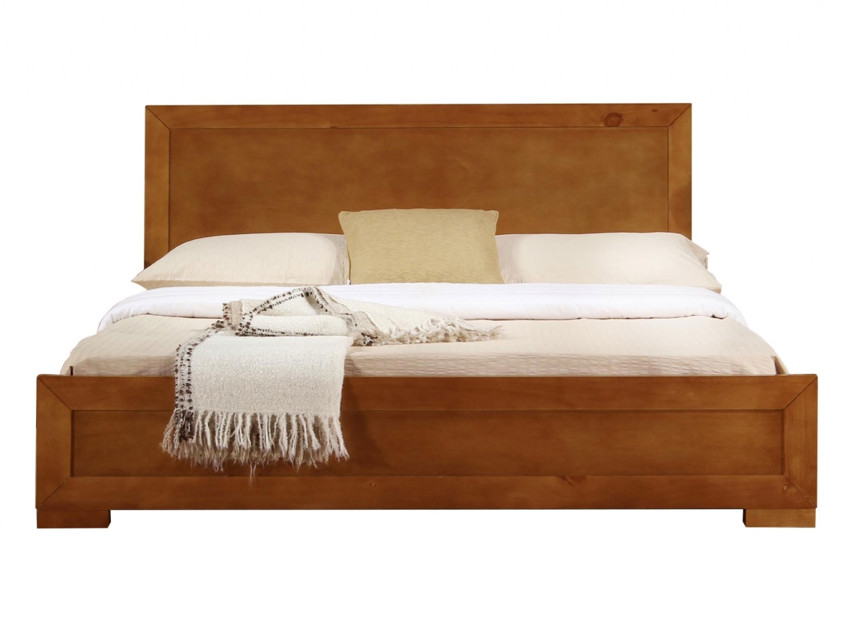 Wood Platform Bed, Oak - King Size