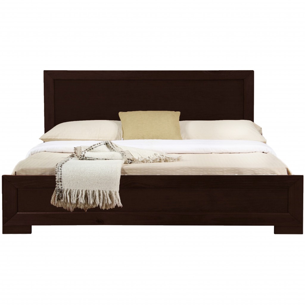 397118 Wood Platform Bed, Espresso - King Size