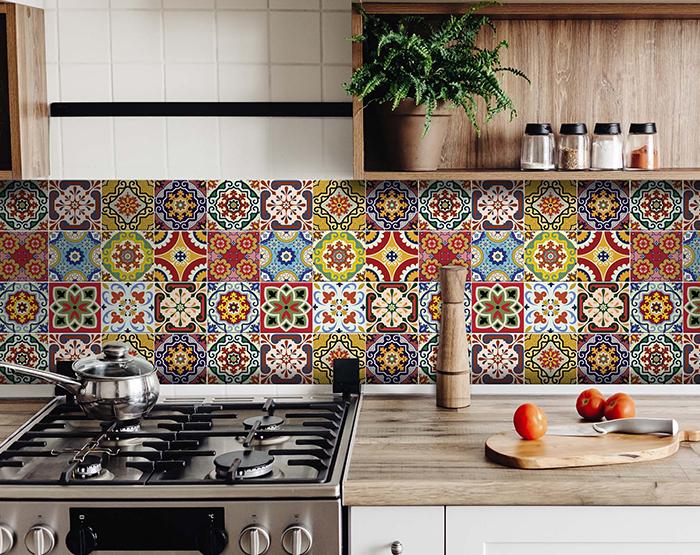 6 x 6 in. Mediterra Yellow Mosaic Peel & Stick Tiles