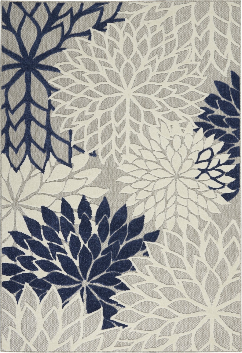 6 x 9 ft. Ivory & Navy Indoor & Outdoor Area Rug