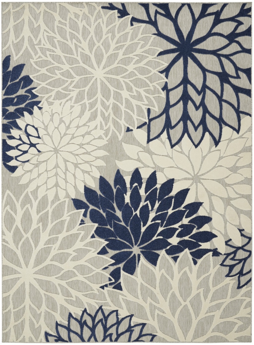 7 x 10 ft. Ivory & Navy Indoor & Outdoor Area Rug