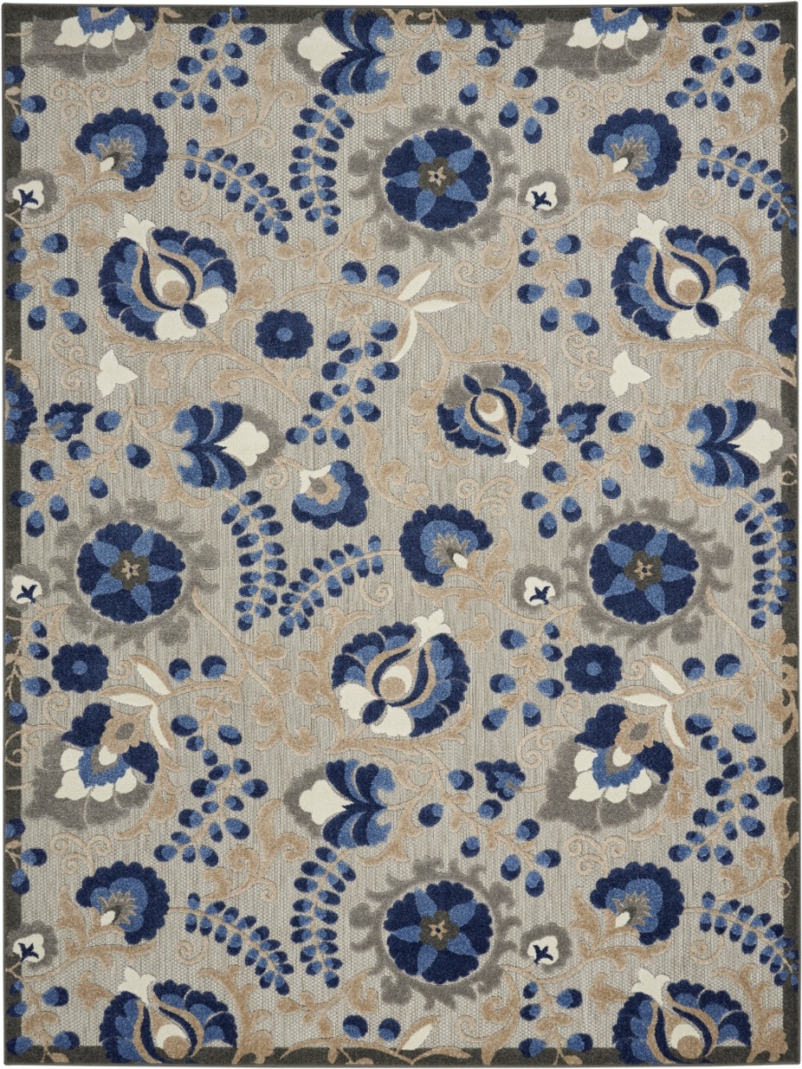 7 x 10 ft. Natural & Blue Indoor & Outdoor Area Rug