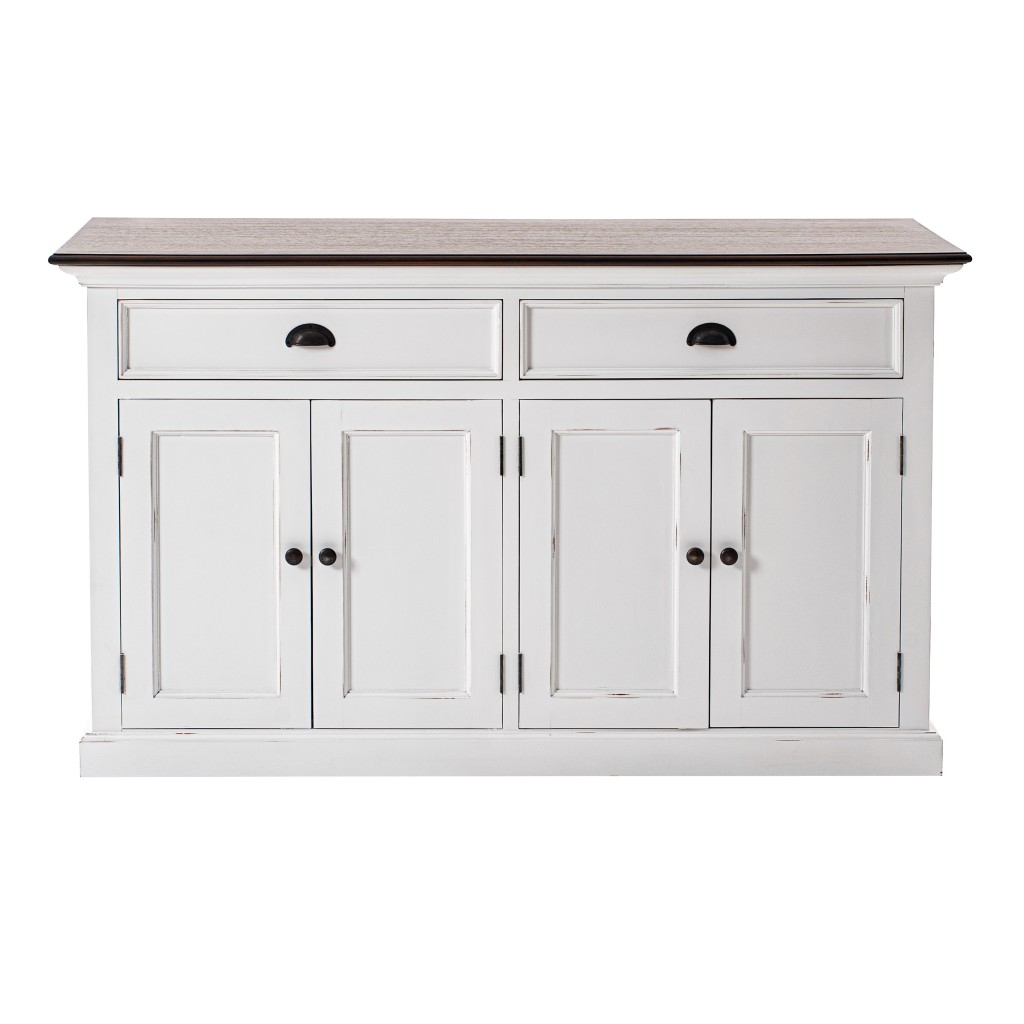 Picture of Homeroots 388226 33.46 x 57.09 x 19.69 in. Modern Farmhouse Buffet Server, Brown & White