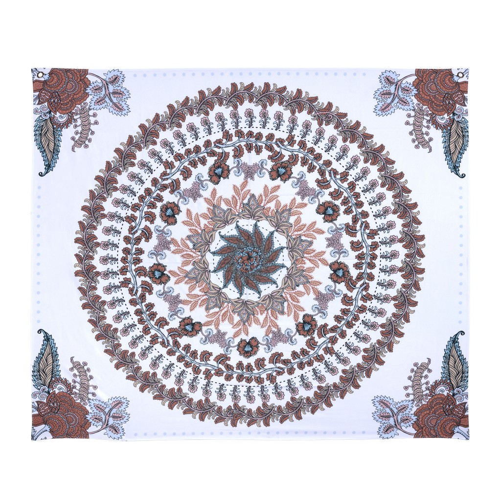 Picture of HomeRoots 389356 50 x 57.5 x 0.03 in. Multi Color Bohemian Floral Medallion Wall Tapestry
