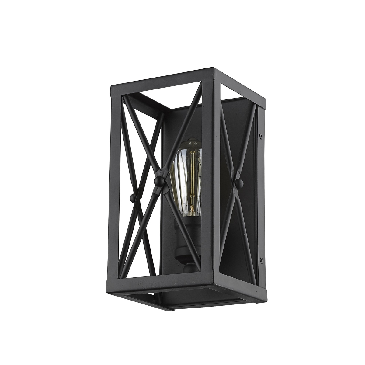 Picture of Homeroots Lighting 398697 Brooklyn 1-Light Sconce, Matte Black