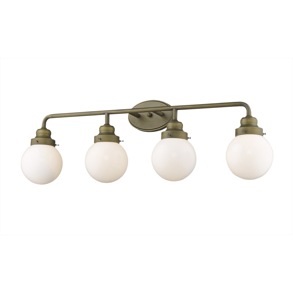 11.75 x 36 x 6.75 in. Portsmith 4-Light Raw Brass Vanity Light
