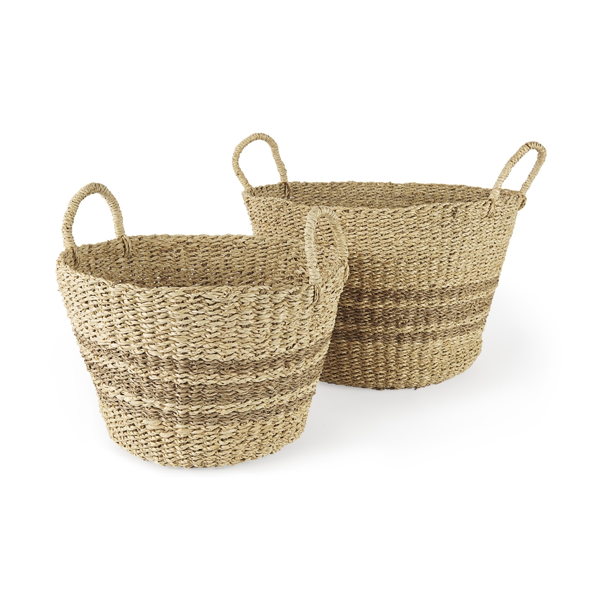 Picture of HomeRoots 392170 11.81 x 17.71 x 17.71 in. White Detailed Wicker Storage Baskets
