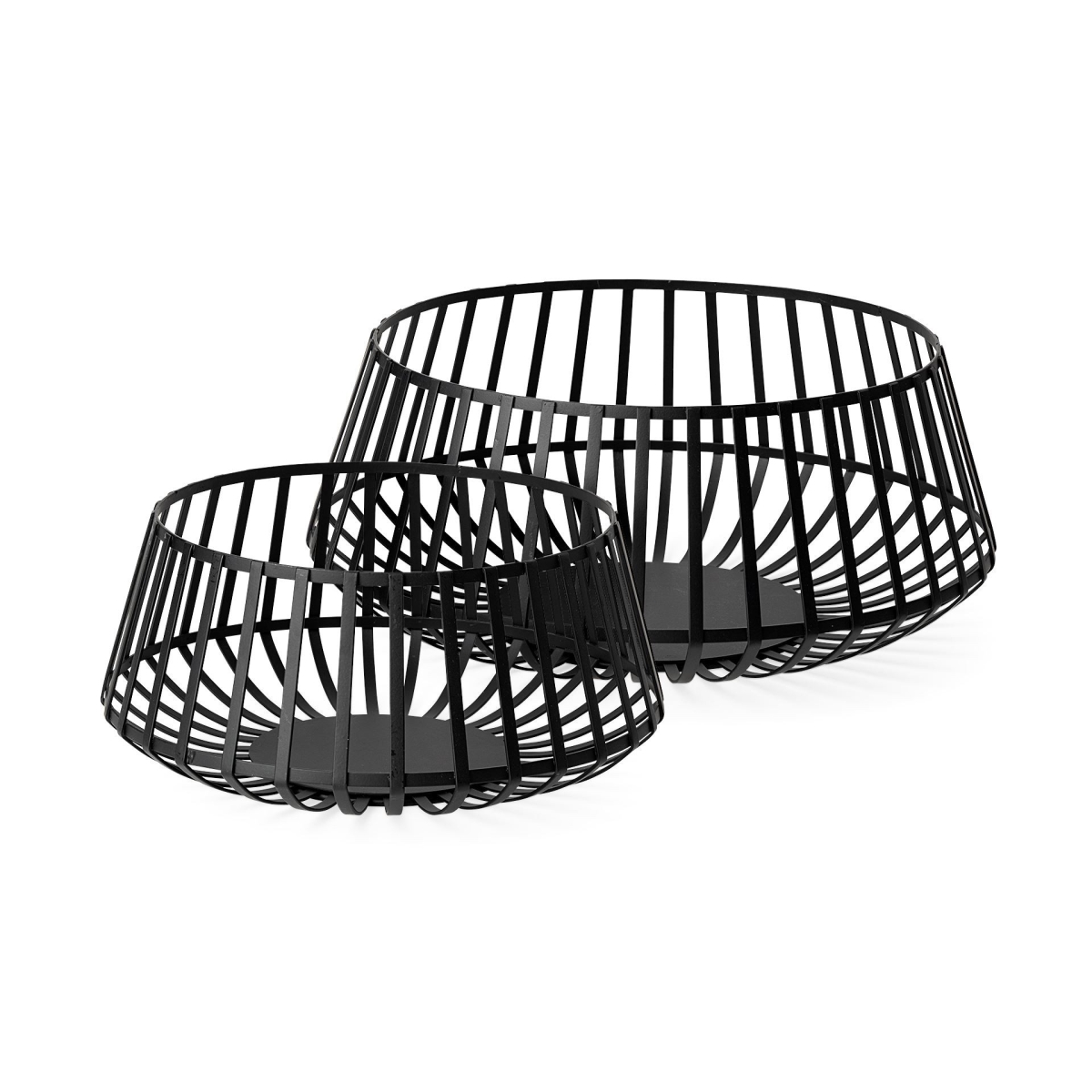 Picture of HomeRoots 392178 Metal Wire Decorative Bowls, Black - Set of 2