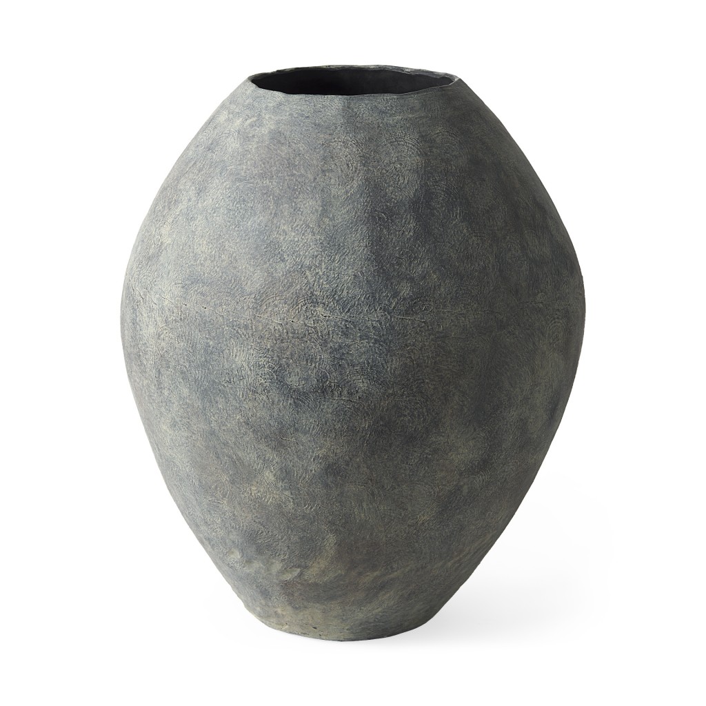 Picture of HomeRoots 392193 28 in. Kyros Gray Earthy Ceramic Oval Vase