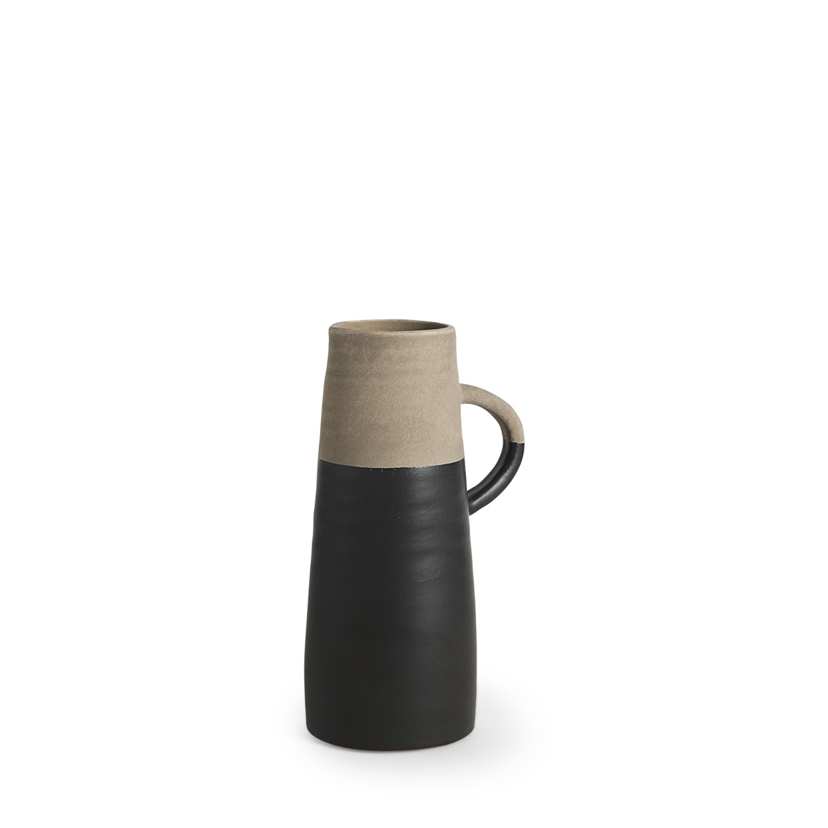 10 in. Rustic Organic Decorative Jug, Black & Natural