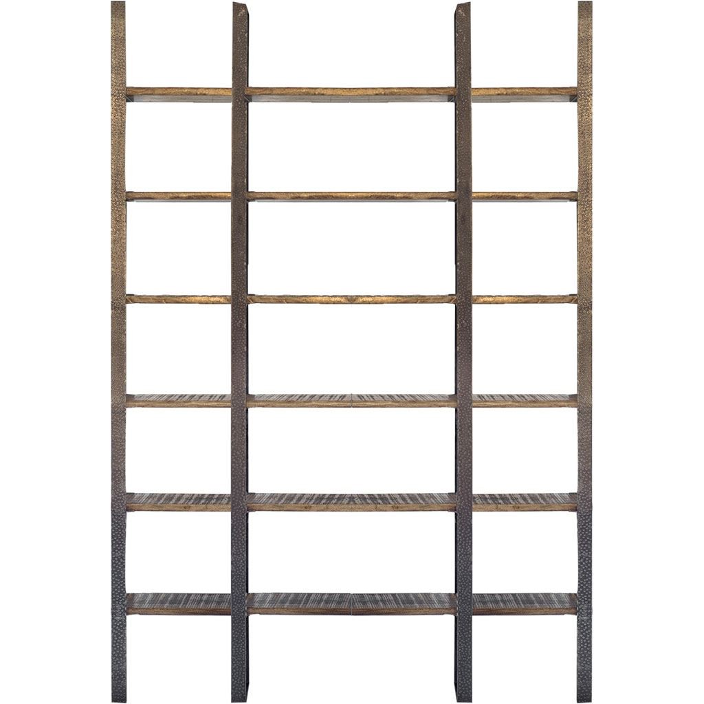 Wood & Iron Six Shelf Standing Unit, Brown