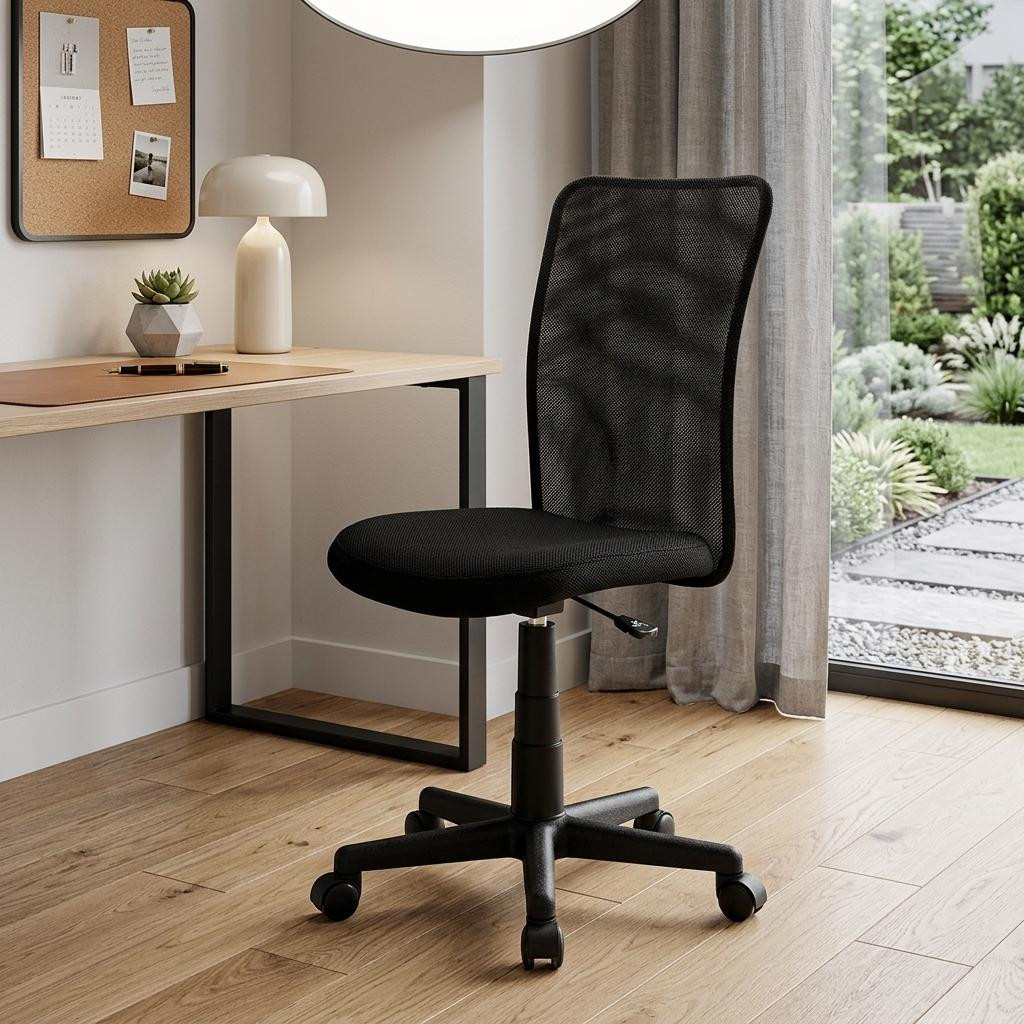 724196 Black Swivel Rolling Office Chair