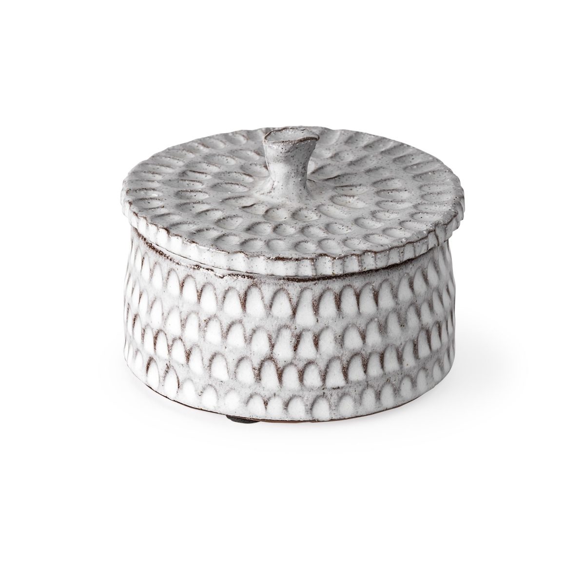 Petite Ceramic Decorative Box, Gray