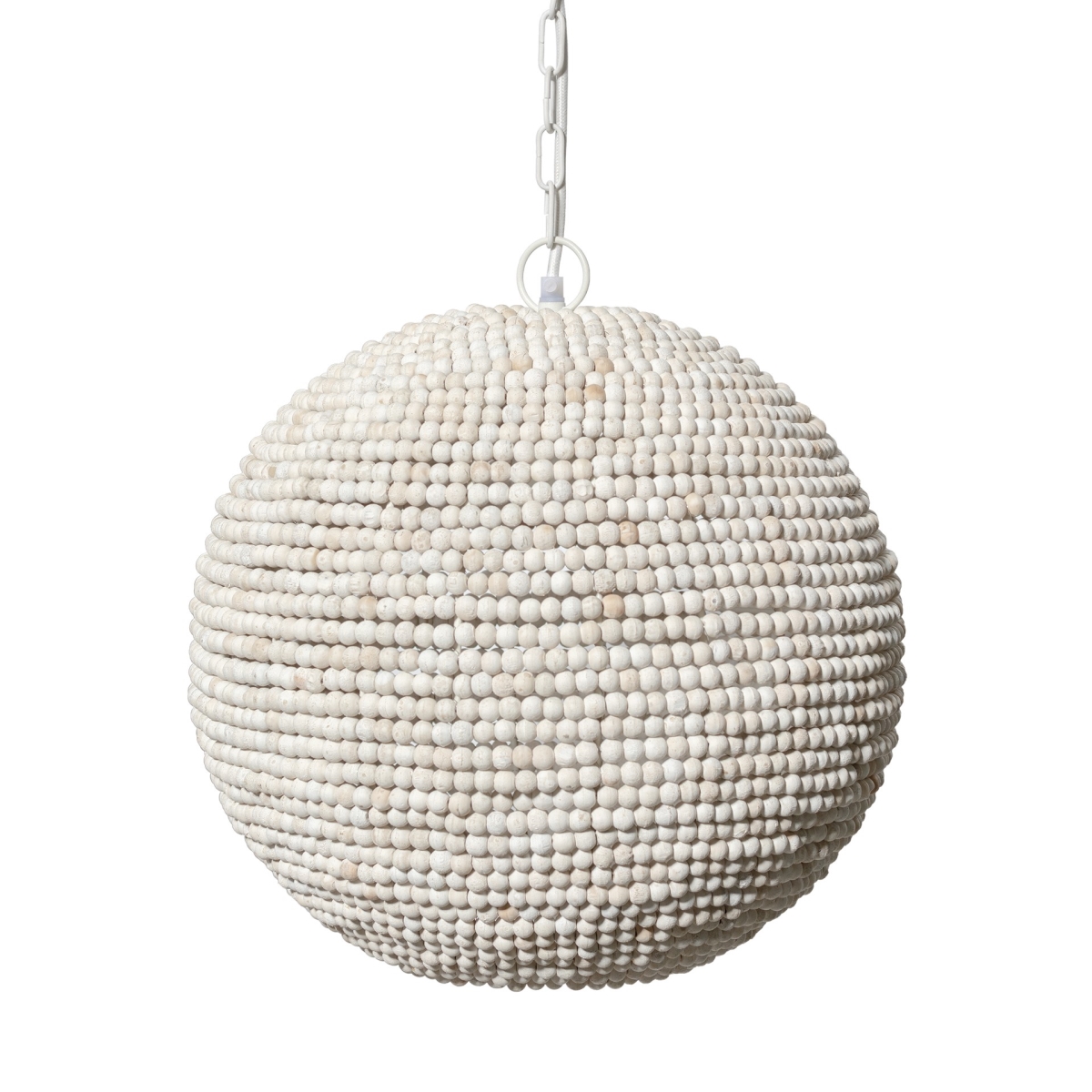Picture of HomeRoots 392837 Beaded Ball Hanging Light&#44; White