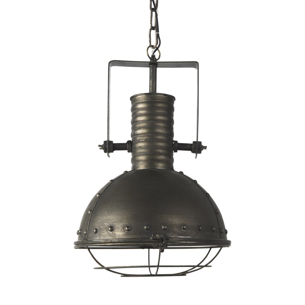 Picture of Homeroots 392840 Industrial Caged Metal Hanging Light, Black