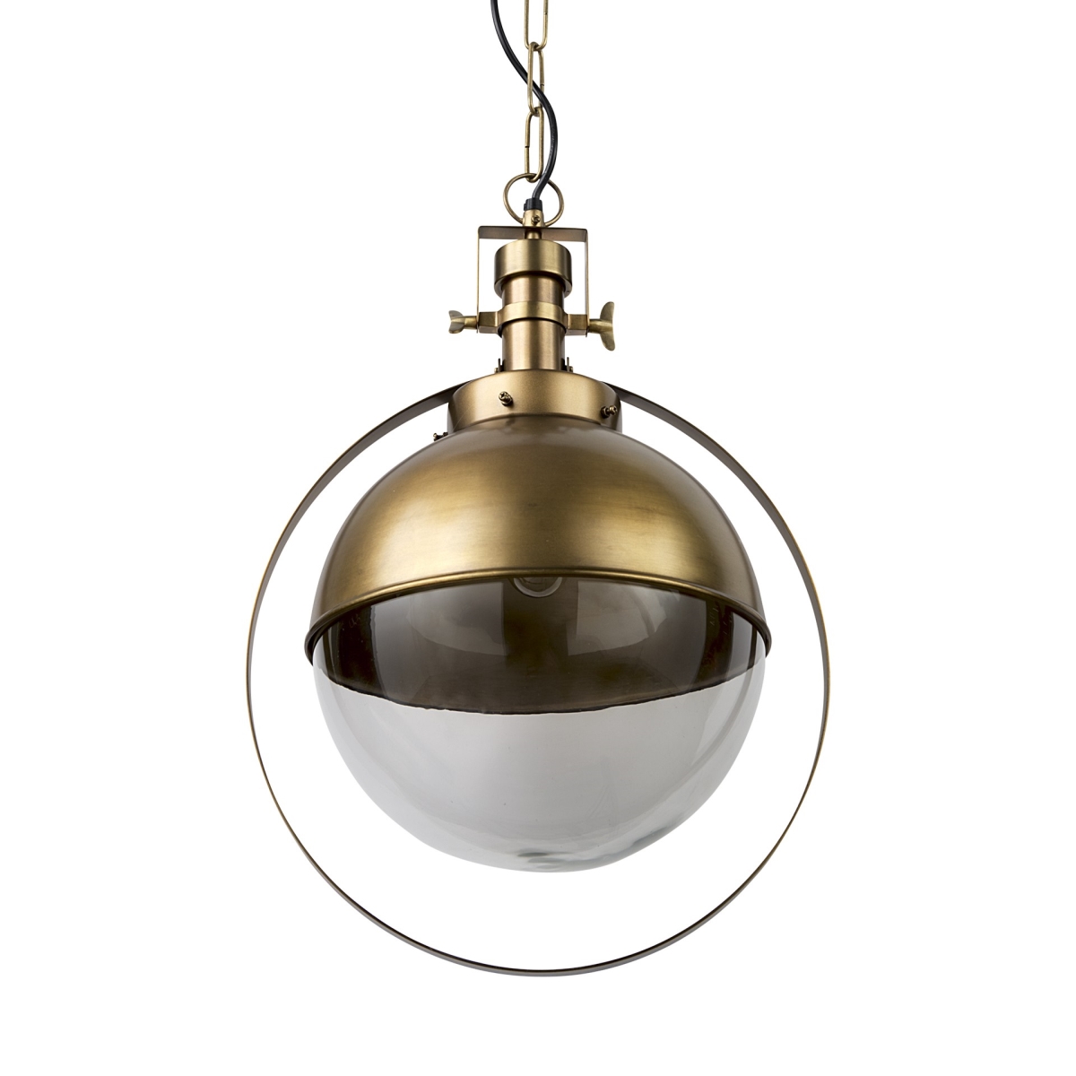 Picture of HomeRoots 392841 Metal Sphere Pendant Hanging Light&#44; Gold & Copper