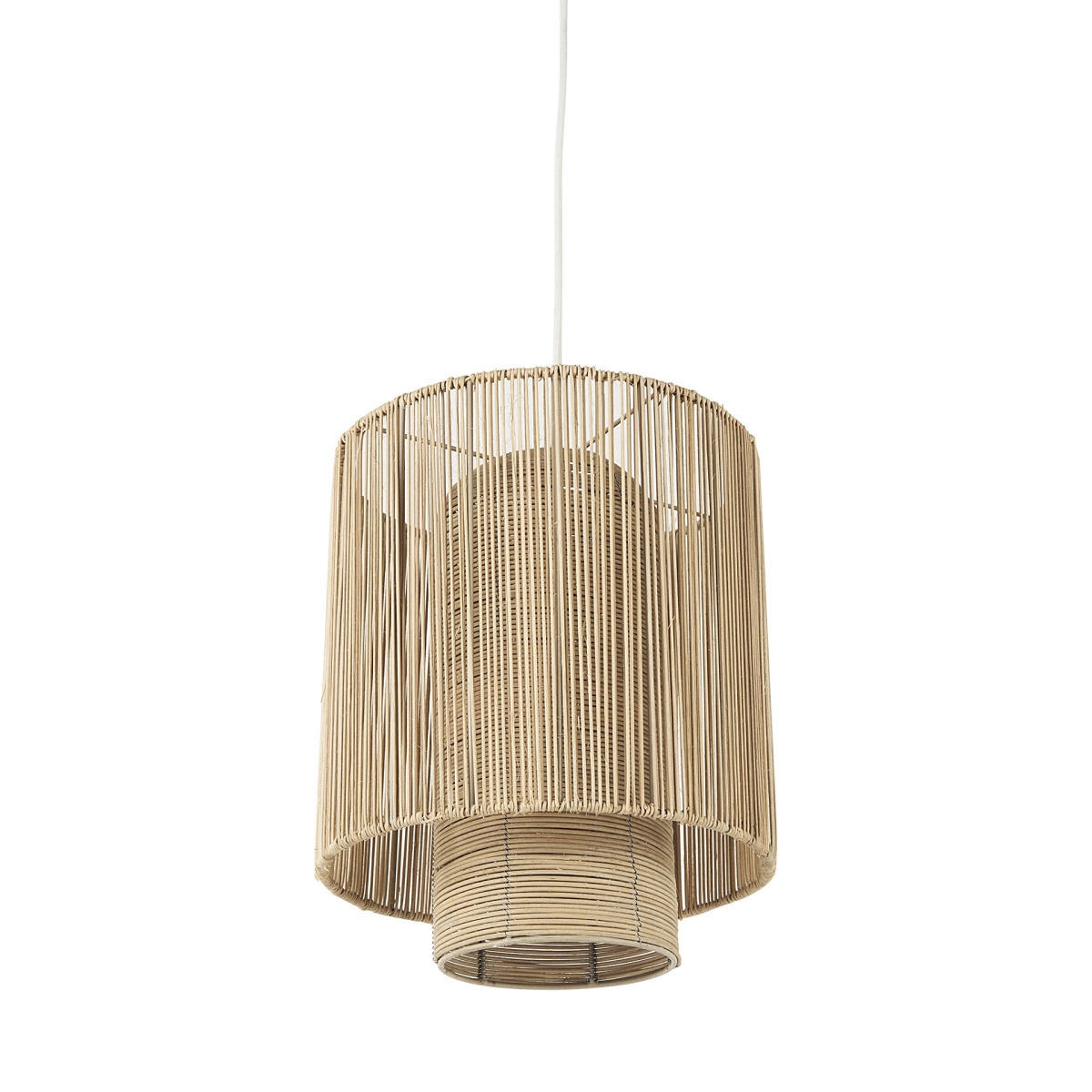 Picture of HomeRoots 392844 Cane Cylindrical Hanging Pendant Light&#44; Natural Brown