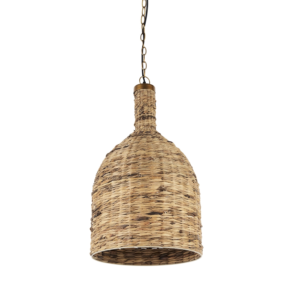 Picture of HomeRoots 392845 27 x 16 x 16 in. Brown Wicker Hanging Pendant Light