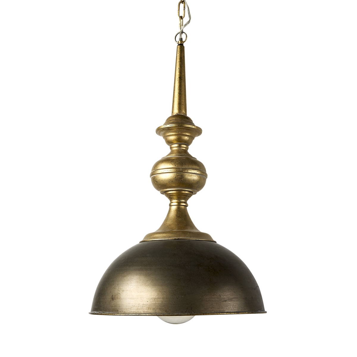 Picture of HomeRoots 392849 29 x 17 x 17 in. Gold Toned Metal Dome Hanging Pendant Light