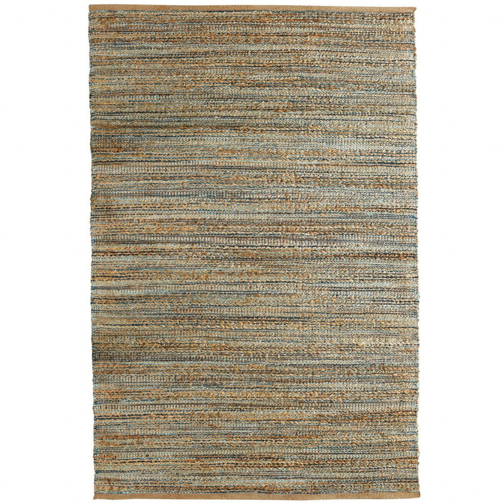 8 x 10 ft. Blue & Natural Braided Jute Area Rug