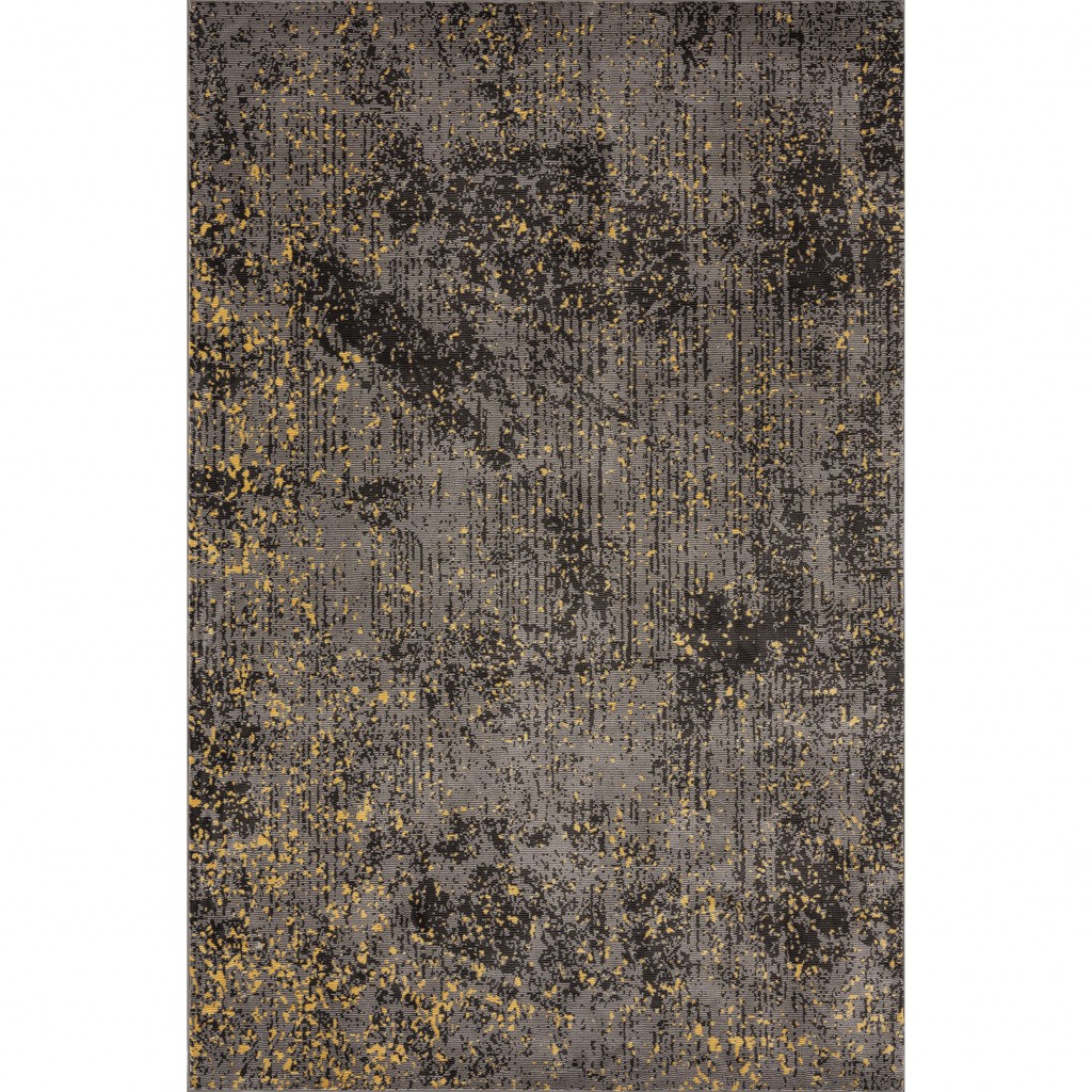 395769 8 x 10 ft. Gray & Yellow Abstract Sprinkle Area Rug