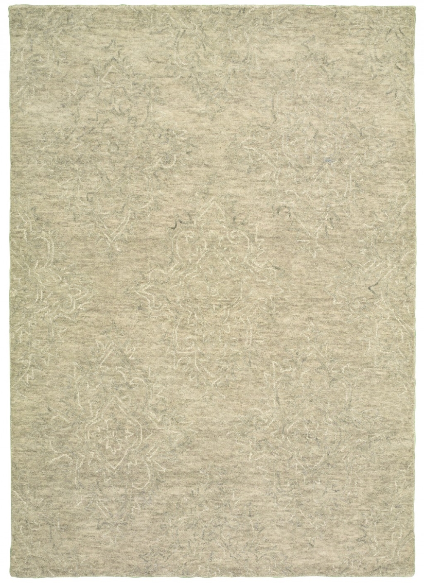 395792 9 x 12 ft. Light Green Floral Paradise Area Rug
