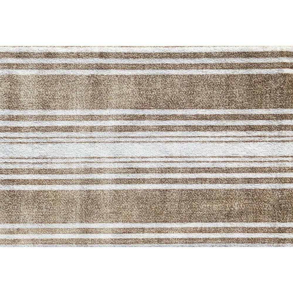 401051 2 x 3 ft. Tan & Sand Sandy Shores Regatta Stripe Washable Floor Mat, Pack of 2 -  HomeRoots