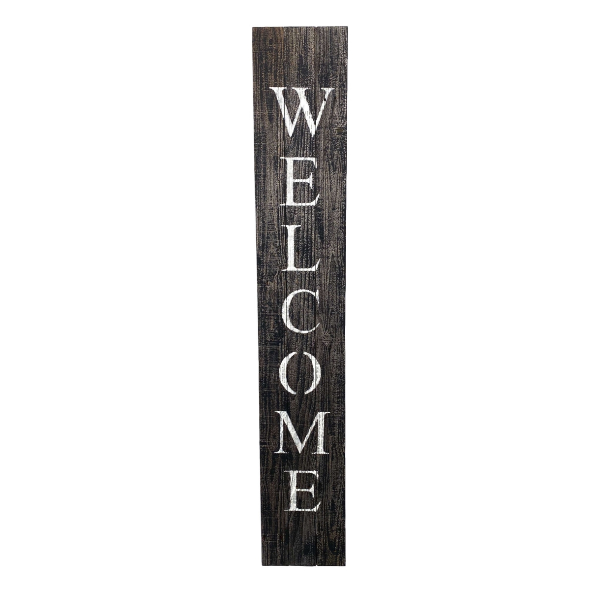 60 x 10.25 x 1.38 in. Rustic Black & White Front Porch Welcome Sign