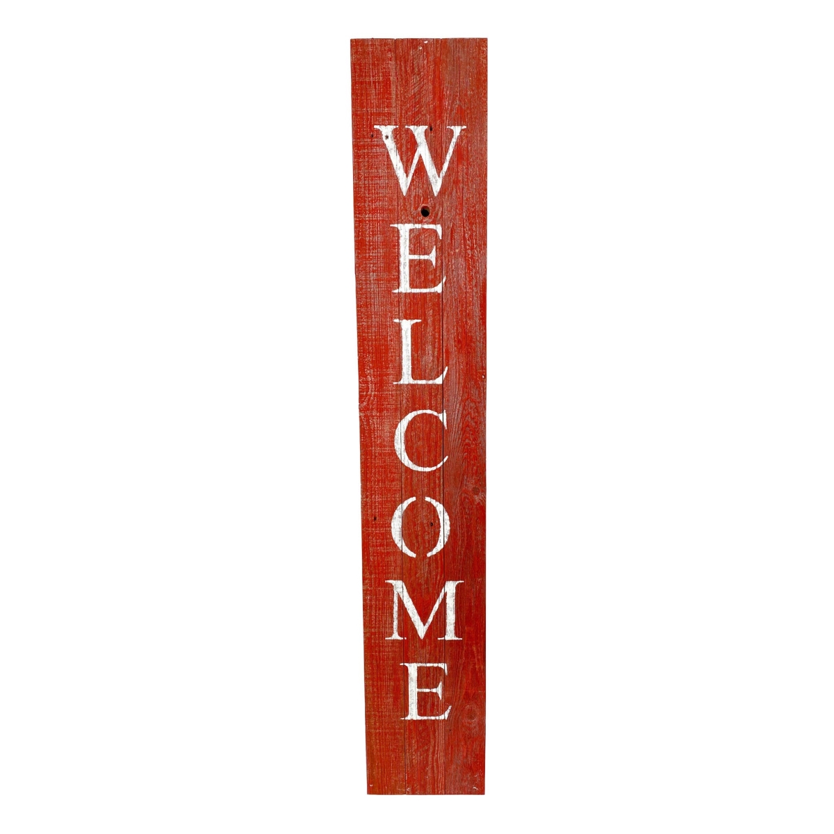 60 x 10.25 x 1.38 in. Rustic Red & White Front Porch Welcome Sign
